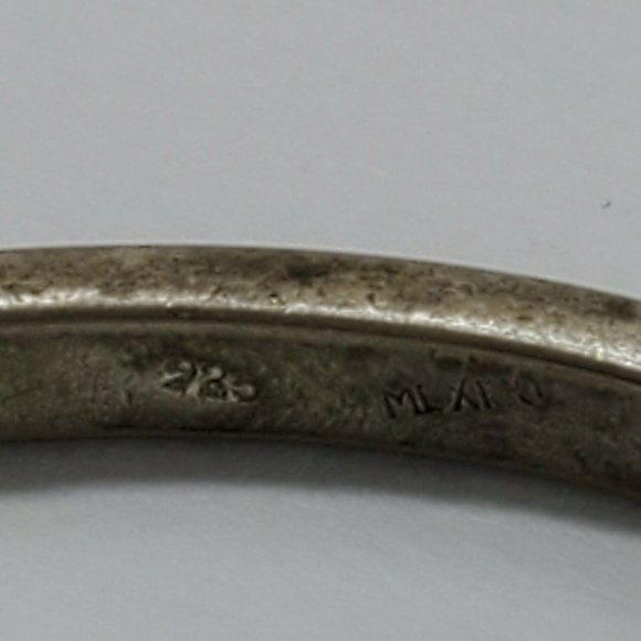 SOLD Sterling Silver Turquoise Inlaid Bracelet - Picture 6 of 12